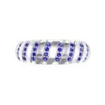 Pave Plume Blue Sapphire Ring (0.16 CTW) Top Flat View