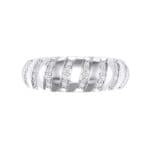 Pave Plume Crystal Ring (0.16 CTW) Top Flat View