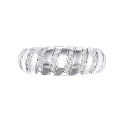 Pave Plume Crystal Ring (0.16 CTW) Top Flat View