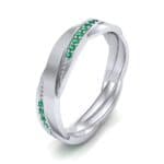 Pave Weave Emerald Ring (0.17 CTW) Perspective View