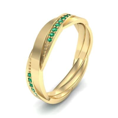 Pave Weave Emerald Ring (0.17 CTW) Perspective View