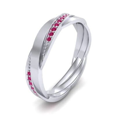 Pave Weave Ruby Ring (0.17 CTW) Perspective View