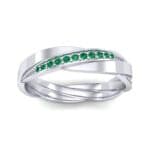 Pave Weave Emerald Ring (0.17 CTW) Top Dynamic View