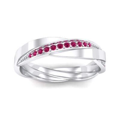 Pave Weave Ruby Ring (0.17 CTW) Top Dynamic View