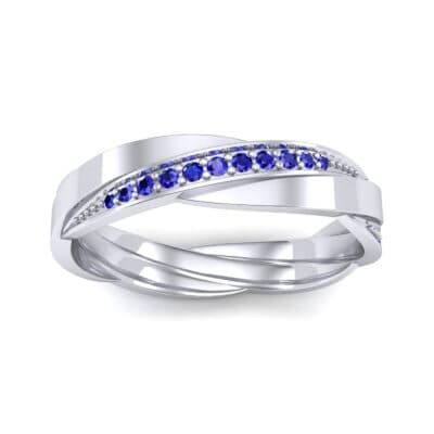 Pave Weave Blue Sapphire Ring (0.17 CTW) Top Dynamic View