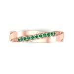 Pave Weave Emerald Ring (0.17 CTW) Top Flat View