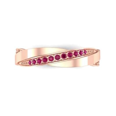 Pave Weave Ruby Ring (0.17 CTW) Top Flat View