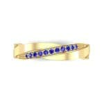 Pave Weave Blue Sapphire Ring (0.17 CTW) Top Flat View