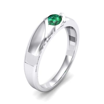 Voyage Solitaire Emerald Ring (0.17 CTW) Perspective View