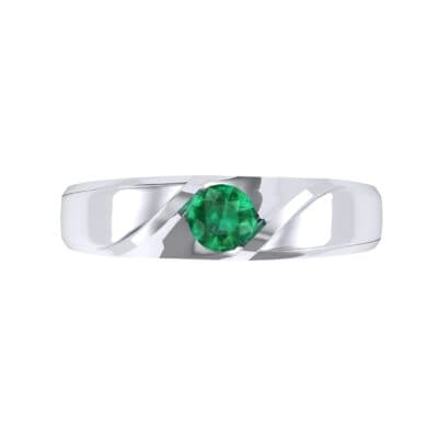 Voyage Solitaire Emerald Ring (0.17 CTW) Top Flat View