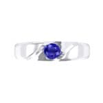 Voyage Solitaire Blue Sapphire Ring (0.17 CTW) Top Flat View