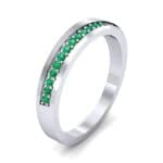 Pave Bevel Emerald Ring (0.09 CTW) Perspective View