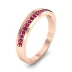 Pave Bevel Ruby Ring (0.09 CTW) Perspective View