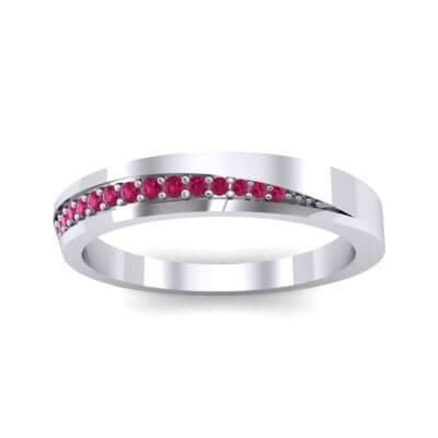 Pave Bevel Ruby Ring (0.09 CTW) Top Dynamic View
