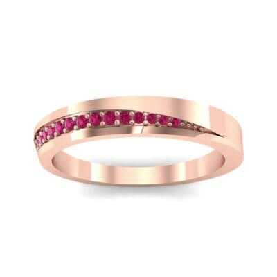 Pave Bevel Ruby Ring (0.09 CTW) Top Dynamic View