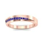 Pave Bevel Blue Sapphire Ring (0.09 CTW) Top Dynamic View