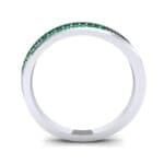 Pave Bevel Emerald Ring (0.09 CTW) Side View