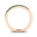 Pave Bevel Emerald Ring (0.09 CTW) Side View