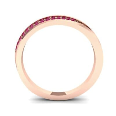 Pave Bevel Ruby Ring (0.09 CTW) Side View