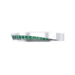 Pave Bevel Emerald Ring (0.09 CTW) Top Flat View