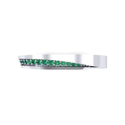 Pave Bevel Emerald Ring (0.09 CTW) Top Flat View