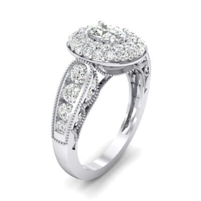 Eliza Double Halo Oval Crystal Engagement Ring (1.54 CTW) Perspective View