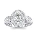 Eliza Double Halo Oval Crystal Engagement Ring (1.54 CTW) Top Dynamic View