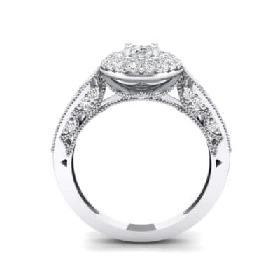 Eliza Double Halo Oval Crystal Engagement Ring (1.54 CTW) Side View