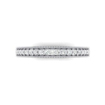 Sylvia Milgrain Pave Crystal Ring (0.21 CTW) Top Flat View