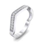 Curved Milgrain Pave Crystal Ring (0.23 CTW) Perspective View