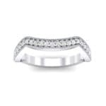 Curved Milgrain Pave Crystal Ring (0.23 CTW) Top Dynamic View