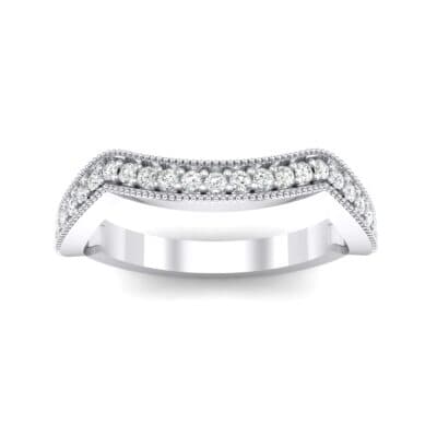 Curved Milgrain Pave Crystal Ring (0.23 CTW) Top Dynamic View