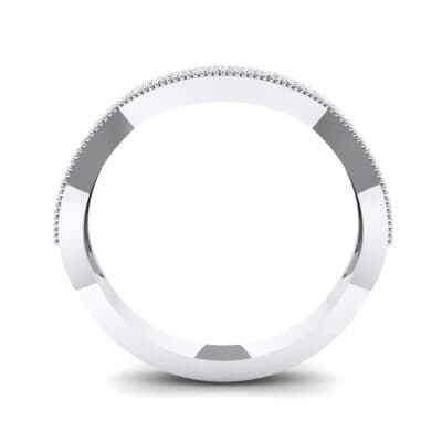 Curved Milgrain Pave Crystal Ring (0.23 CTW) Side View