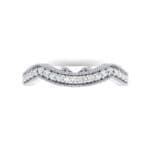 Curved Milgrain Pave Crystal Ring (0.23 CTW) Top Flat View