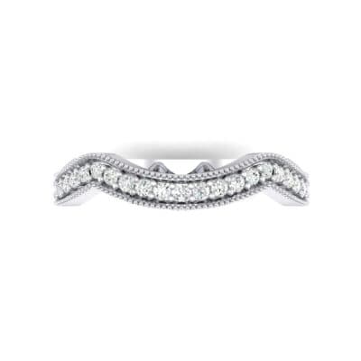 Curved Milgrain Pave Crystal Ring (0.23 CTW) Top Flat View