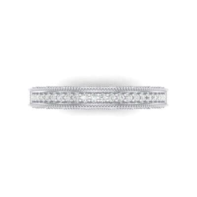 Petite Three-Sided Filigree Crystal Ring (0.48 CTW) Top Flat View