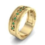 Wide Harlequin Emerald Ring (0.11 CTW) Perspective View