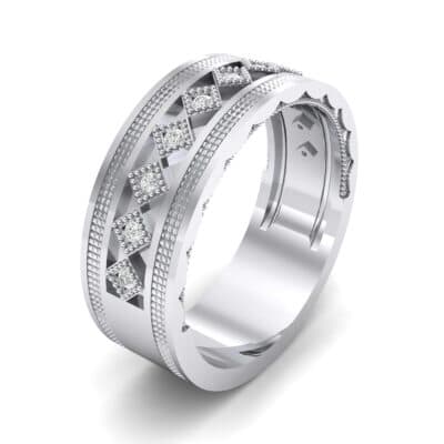 Wide Harlequin Crystal Ring (0.11 CTW) Perspective View