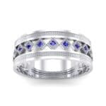 Wide Harlequin Blue Sapphire Ring (0.11 CTW) Top Dynamic View