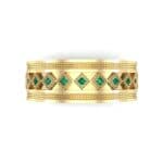 Wide Harlequin Emerald Ring (0.11 CTW) Top Flat View