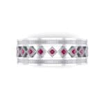 Wide Harlequin Ruby Ring (0.11 CTW) Top Flat View