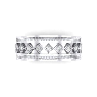 Wide Harlequin Crystal Ring (0.11 CTW) Top Flat View
