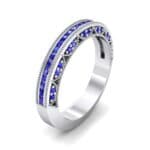 Arc Three-Sided Filigree Blue Sapphire Ring (0.53 CTW) Perspective View