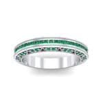 Arc Three-Sided Filigree Emerald Ring (0.53 CTW) Top Dynamic View
