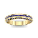 Arc Three-Sided Filigree Blue Sapphire Ring (0.53 CTW) Top Dynamic View