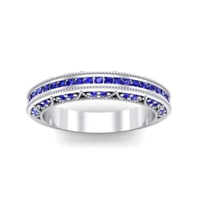 Arc Three-Sided Filigree Blue Sapphire Ring (0.53 CTW) Top Dynamic View