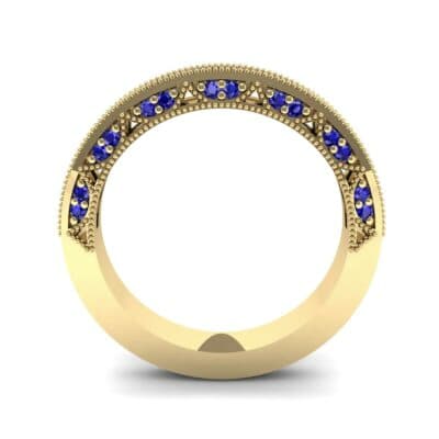 Arc Three-Sided Filigree Blue Sapphire Ring (0.53 CTW) Side View