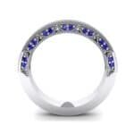 Arc Three-Sided Filigree Blue Sapphire Ring (0.53 CTW) Side View