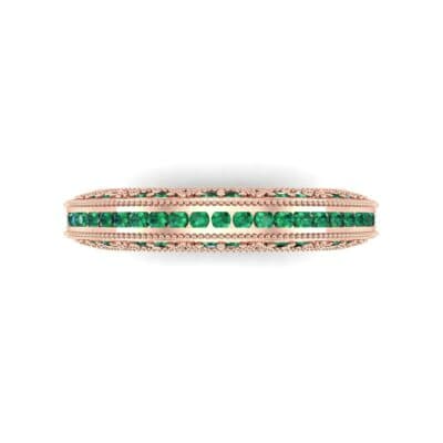 Arc Three-Sided Filigree Emerald Ring (0.53 CTW) Top Flat View