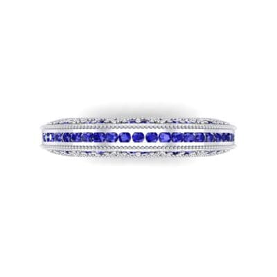 Arc Three-Sided Filigree Blue Sapphire Ring (0.53 CTW) Top Flat View